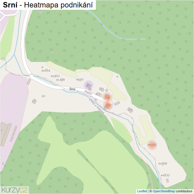 Mapa Srní - Firmy v ulici.