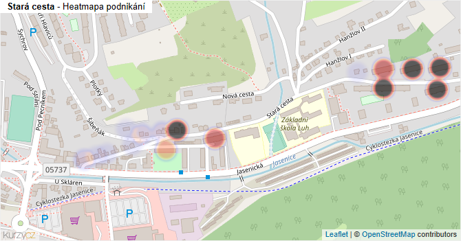Stará cesta - mapa podnikání