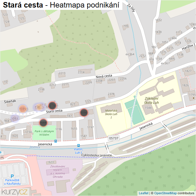 Mapa Stará cesta - Firmy v ulici.