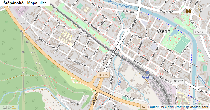 Štěpánská - mapa ulice