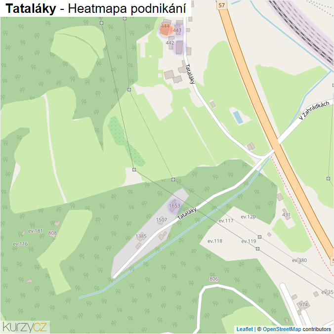 Mapa Tataláky - Firmy v ulici.