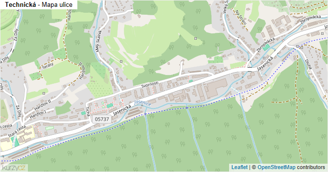 Technická - mapa ulice