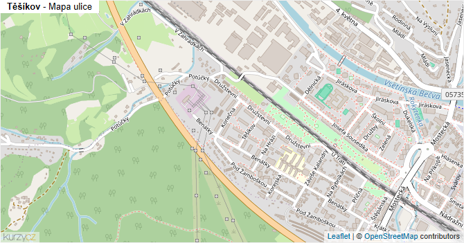 Těšíkov - mapa ulice