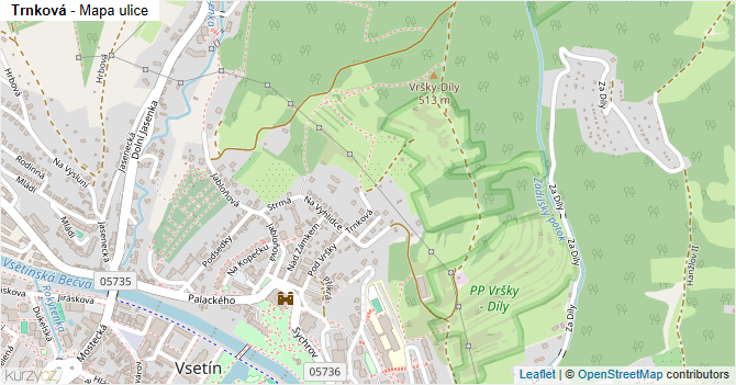 Trnková - mapa ulice