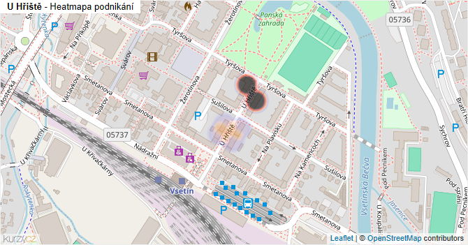 U Hřiště - mapa podnikání