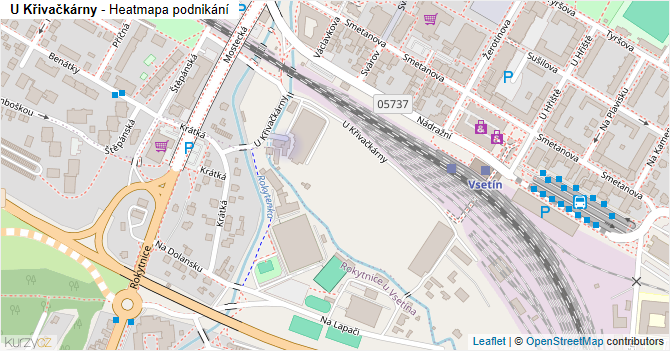 U Křivačkárny - mapa podnikání
