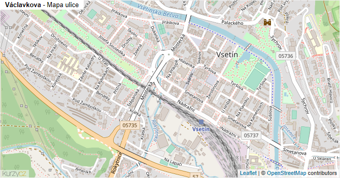 Václavkova - mapa ulice