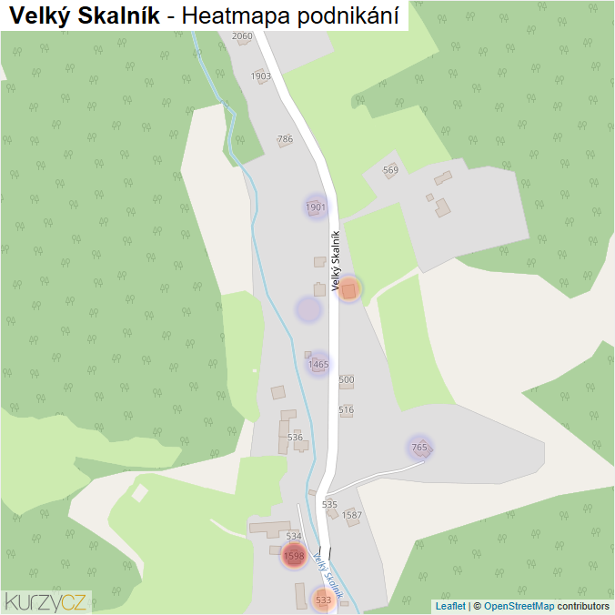 Mapa Velký Skalník - Firmy v ulici.