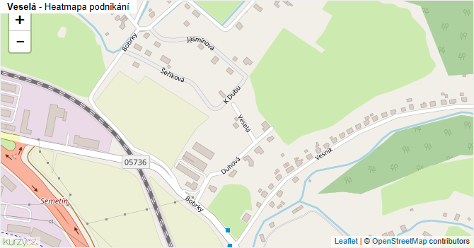 Veselá - mapa podnikání