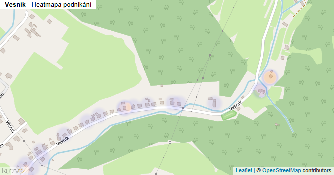 Vesník - mapa podnikání