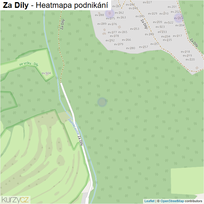 Mapa Za Díly - Firmy v ulici.