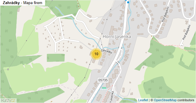 Zahrádky - mapa firem