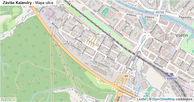 Záviše Kalandry - mapa ulice