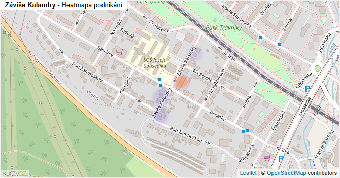 Záviše Kalandry - mapa podnikání