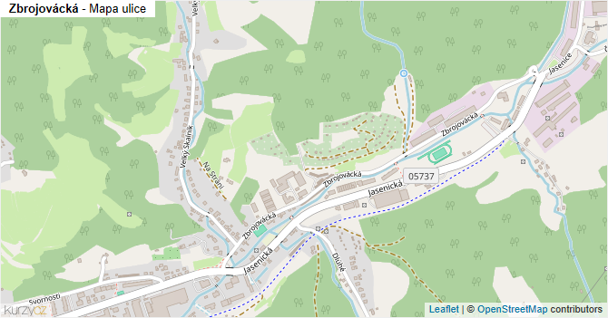 Zbrojovácká - mapa ulice