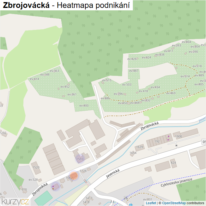 Mapa Zbrojovácká - Firmy v ulici.