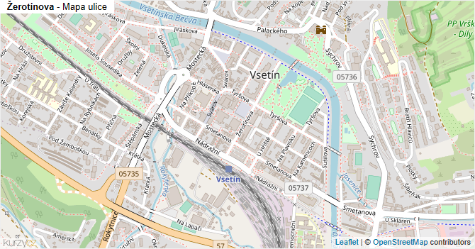 Žerotínova - mapa ulice