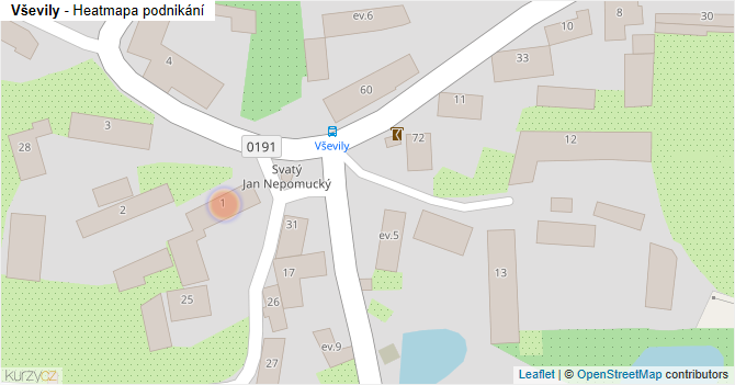 Vševily - mapa podnikání