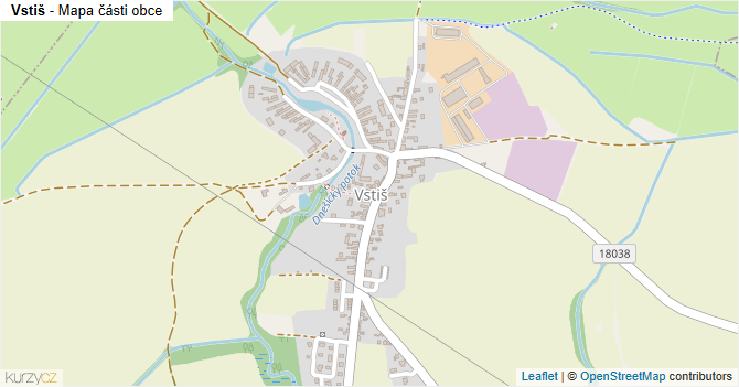 Vstiš - mapa části obce