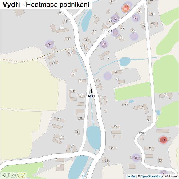 Mapa Vydří - Firmy v části obce.