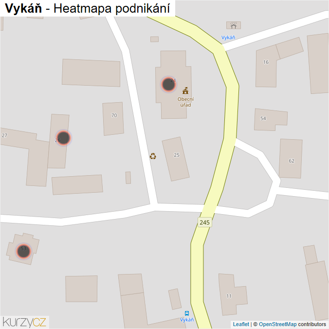 Mapa Vykáň - Firmy v obci.