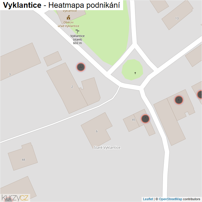Mapa Vyklantice - Firmy v obci.