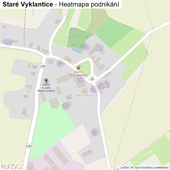 Mapa Staré Vyklantice - Firmy v části obce.