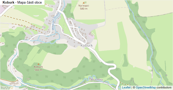 Koburk - mapa části obce
