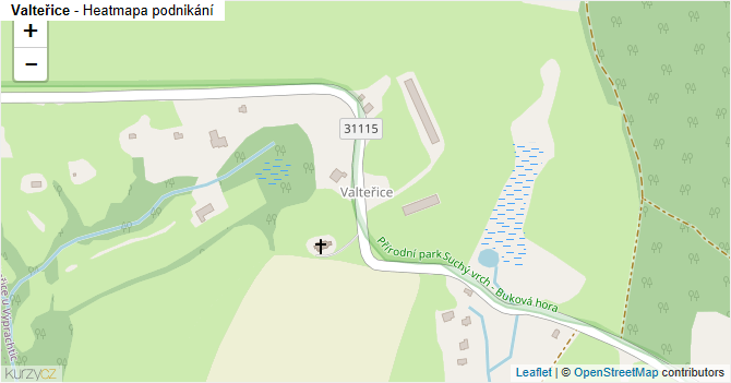 Valteřice - mapa podnikání