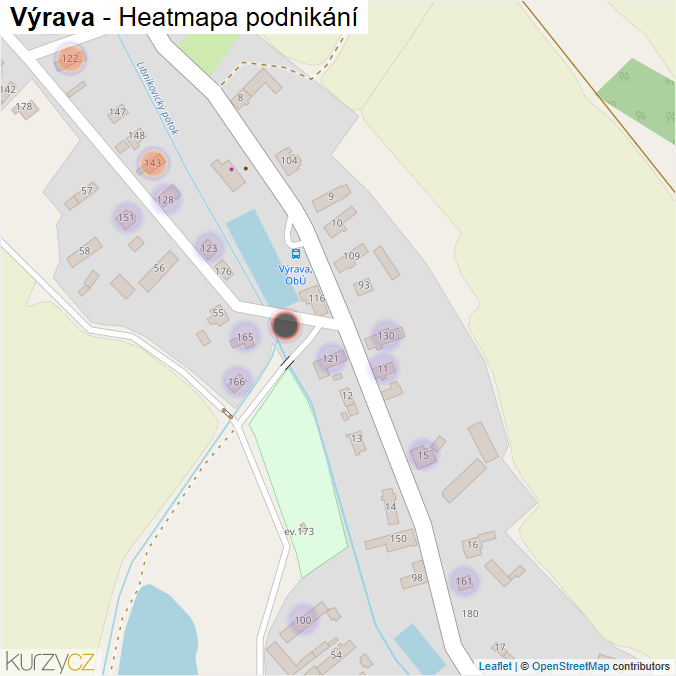 Mapa Výrava - Firmy v části obce.