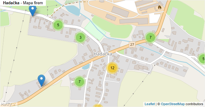 Hadačka - mapa firem
