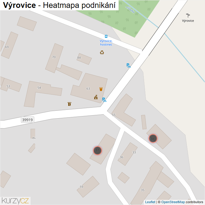 Mapa Výrovice - Firmy v obci.