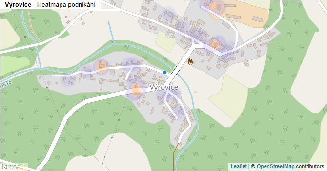 Výrovice - mapa podnikání