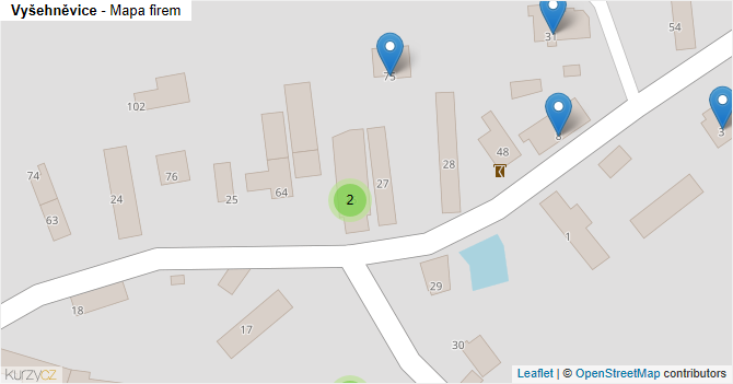 Vyšehněvice - mapa firem