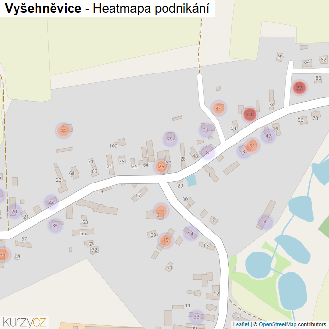 Mapa Vyšehněvice - Firmy v části obce.