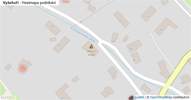Vyšehoří - mapa podnikání
