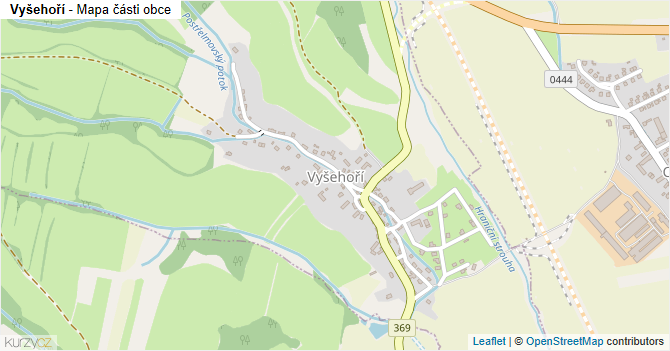 Vyšehoří - mapa části obce