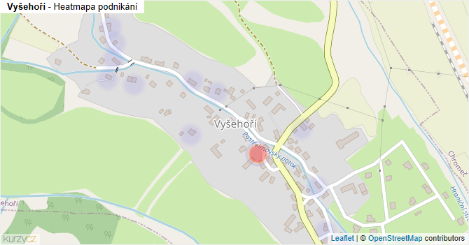 Vyšehoří - mapa podnikání