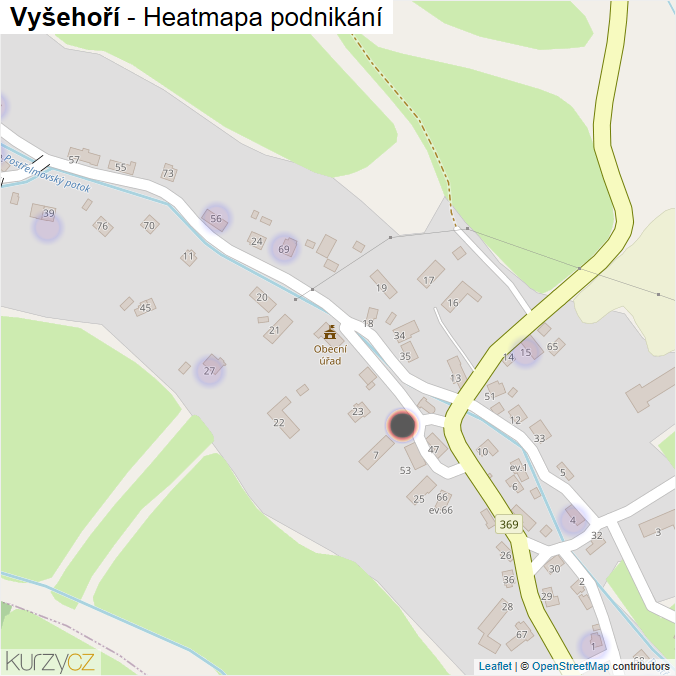 Mapa Vyšehoří - Firmy v části obce.
