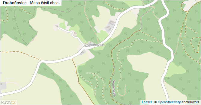 Drahoňovice - mapa části obce