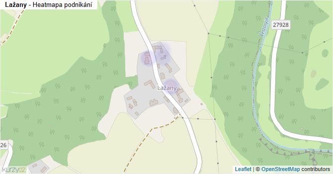 Lažany - mapa podnikání