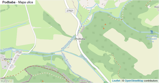 Podbaba - mapa ulice