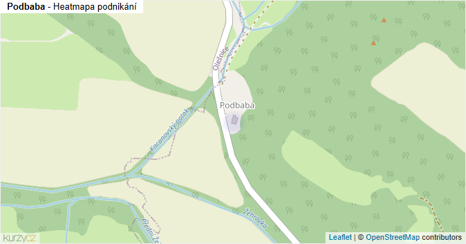Podbaba - mapa podnikání
