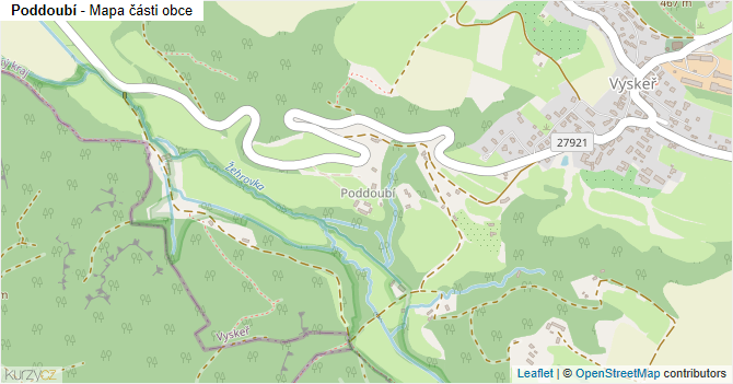 Poddoubí - mapa části obce