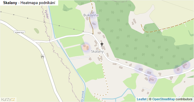 Skalany - mapa podnikání