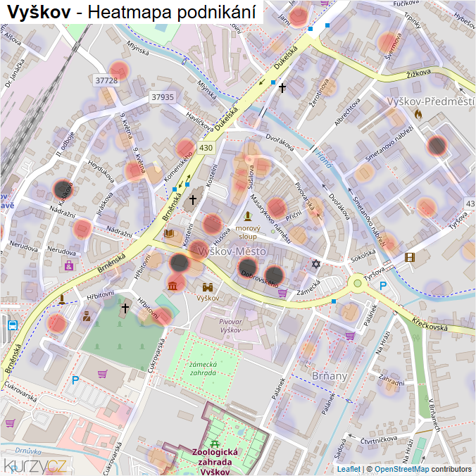 Mapa Vyškov - Firmy v obci.