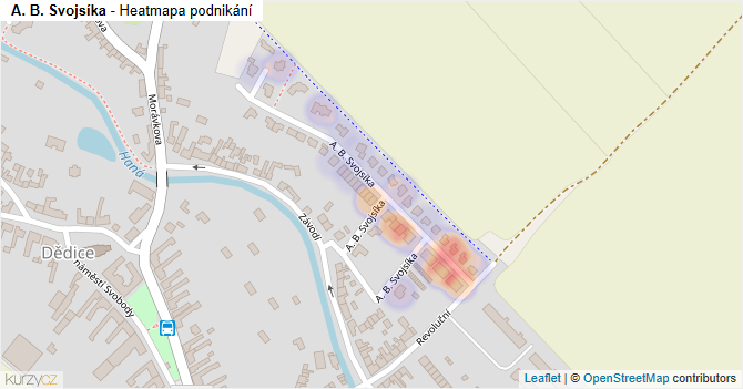 A. B. Svojsíka - mapa podnikání