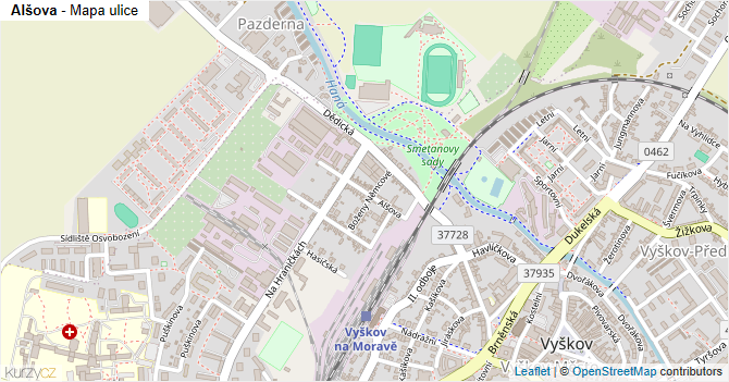 Alšova - mapa ulice