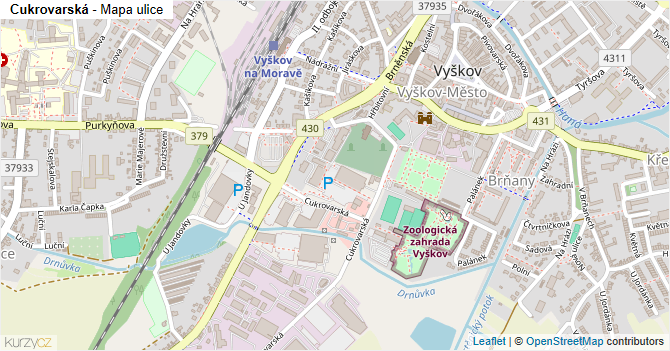 Cukrovarská - mapa ulice