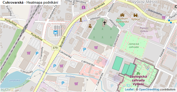 Cukrovarská - mapa podnikání